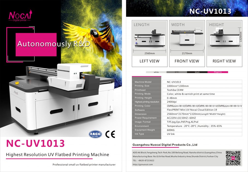 Specifikacija UV printera